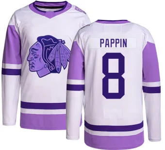 Men's Jim Pappin Chicago Blackhawks Hockey Fights Cancer Jersey - Black Authentic