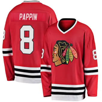 Men's Jim Pappin Chicago Blackhawks Red Premier Heritage Jersey - Black Breakaway