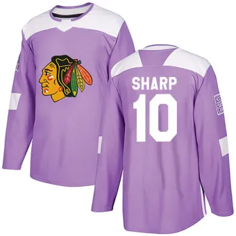 Men's Patrick Sharp Chicago Blackhawks Fights Cancer Practice Jersey - Purple Authentic