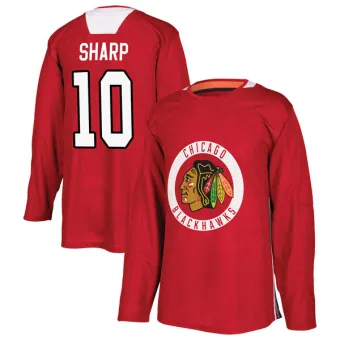 Men's Patrick Sharp Chicago Blackhawks Red Home Practice Jersey - Black Authentic