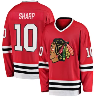 Men's Patrick Sharp Chicago Blackhawks Red Premier Heritage Jersey - Black Breakaway