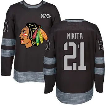 Men's Stan Mikita Chicago Blackhawks 1917-2017 100th Anniversary Jersey - Black Authentic