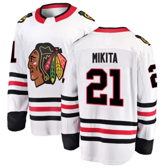 Men's Stan Mikita Chicago Blackhawks Away Jersey - White Breakaway