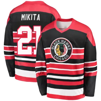 Men's Stan Mikita Chicago Blackhawks Premier Heritage Jersey - Red/Black Breakaway