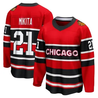 Men's Stan Mikita Chicago Blackhawks Red Special Edition 2.0 Jersey - Black Breakaway