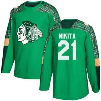 Men's Stan Mikita Chicago Blackhawks St. Patrick's Day Practice Jersey - Green Authentic