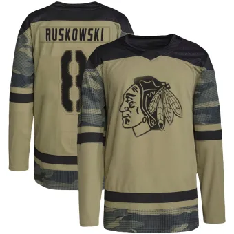 Men's Terry Ruskowski Chicago Blackhawks Camo Military Appreciation Practice Jersey - Black Authentic