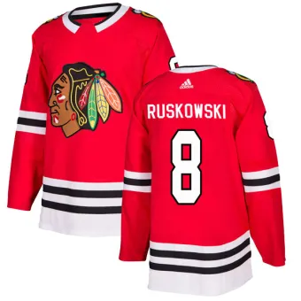 Men's Terry Ruskowski Chicago Blackhawks Red Home Jersey - Black Authentic