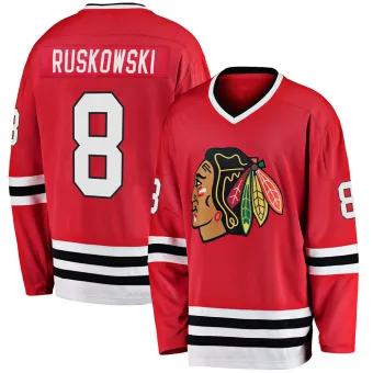 Men's Terry Ruskowski Chicago Blackhawks Red Premier Heritage Jersey - Black Breakaway