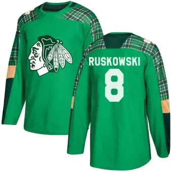 Men's Terry Ruskowski Chicago Blackhawks St. Patrick's Day Practice Jersey - Green Authentic