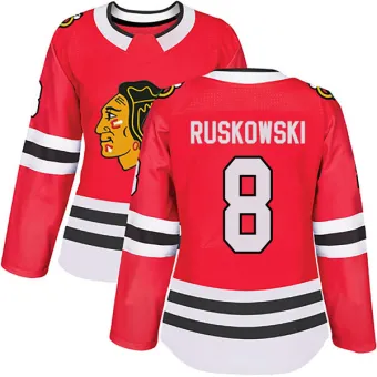 Women's Terry Ruskowski Chicago Blackhawks Red Home Jersey - Black Authentic