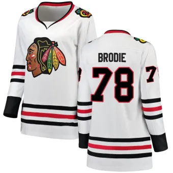 Women's TJ Brodie Chicago Blackhawks Away Jersey - White Breakaway