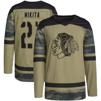 Youth Stan Mikita Chicago Blackhawks Camo Military Appreciation Practice Jersey - Black Authentic