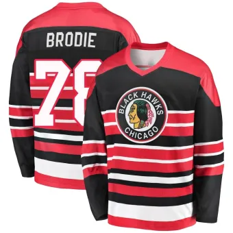 Youth TJ Brodie Chicago Blackhawks Premier Heritage Jersey - Red/Black Breakaway